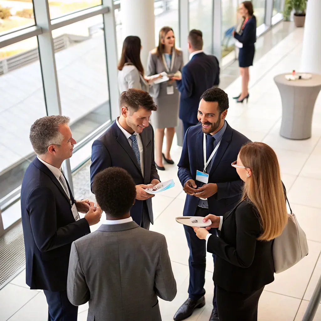 Group of professionals networking